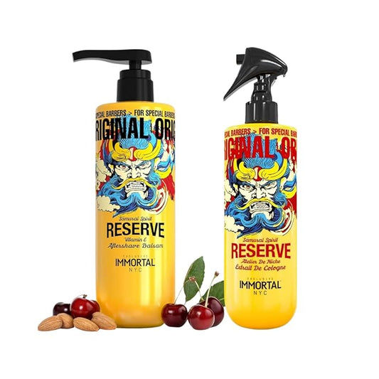 Immortal NYC, AFTERSHAVE SPRAY & BALM/CREAM for Men- Moisturizing & Soothing Formula After Shaving and Cologne - 17 oz (Spicy Floral)