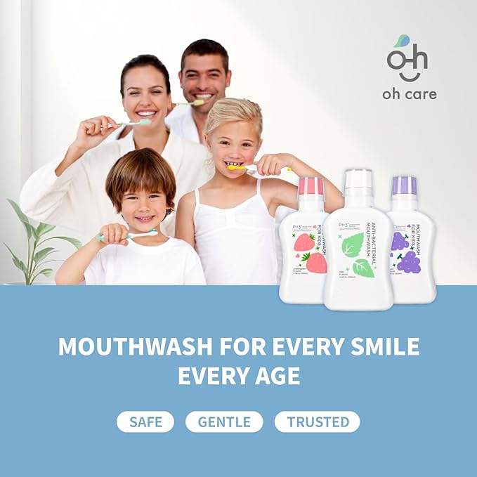 Mouthwash for Kids P113+ Peptide Anti Cavity Mouth Rinse Alcohol Free for Teeth and Gums Safe Oral Hygiene for Newborn to Toddler 11.8 fl oz (11.8 Fl oz, Mint(for Adult))
