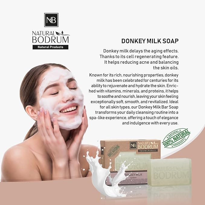 Donkey Milk Organic Soap Bar for Women and Men, Pack of 7 Glycerin Soap Bars - Skin Regeneration & Moisturizing Soap with Vitamins, Proteins & Natural Oils - Natural & Vegan Spa Gift, All Skin Types