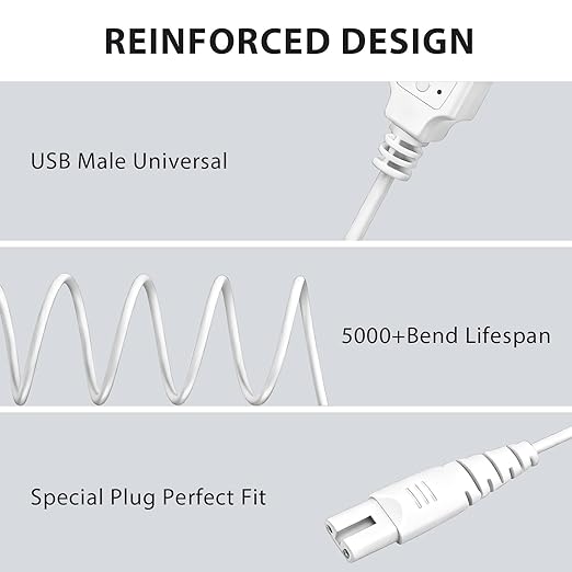 USB Water Flosser Charger for Nicwell, B Weiss, COSLUS, Oralfree, Nicefeel, Fairywill, Yafex, MOSPRO, Aquasonic, INSMART,TUREWELL, Tovendor,Hangsun,Initio,McNaval,Zerhunt,Tovendor,Hangsun and Cremax