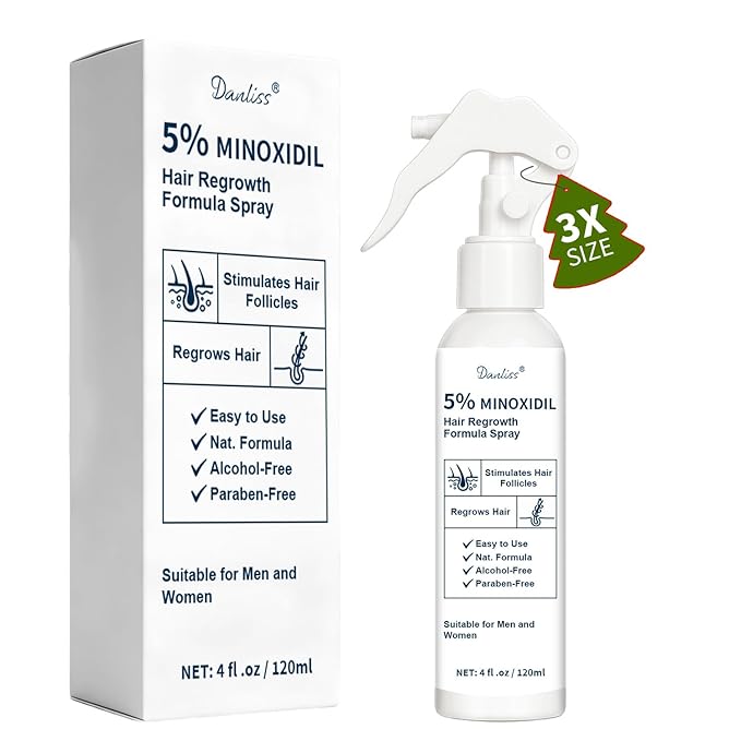 5% Minoxidil for Men and Women, Hair & Beard Growth Treatment with Biotin & Rosemary Growth Treatment for Thinning & Hair Loss - Extra Strength Minoxidil Hair Loss Serum 4 oz