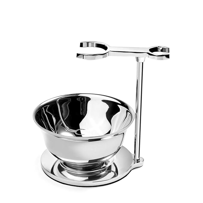 GRUTTI Luxury Shaving Razor & Brush Stand with Soap Bowl, Compatible with Manual & Gillette Razors - Organized Storage