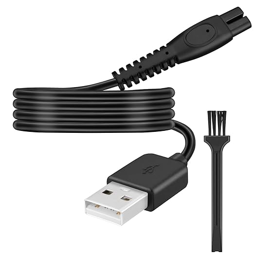 3Ft Shaver Charger Cord, 2 Pack 5V Electric Shaver USB Charging Cable, 24AWG Trimmer Razor Power Cord with Fishbone-Reinforced Cable Boot Design, for Philips Norelco Shaver QP2724, QP2834