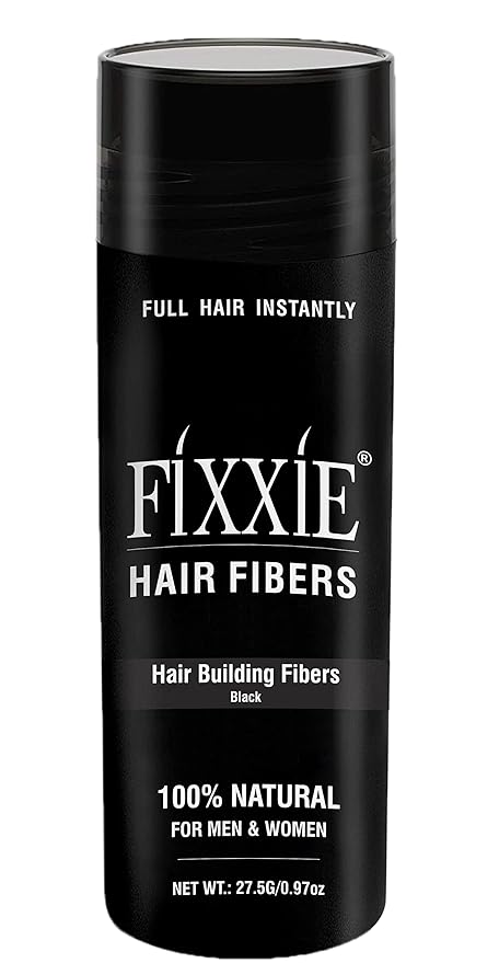 Hair Building Fibers BLACK for Thinning Hair 27.5g Bottle, Hair Fibre Concealer for Hair Loss for Men and Women, Naturally Thicker Looking Hair with Keratin Hair Fibers