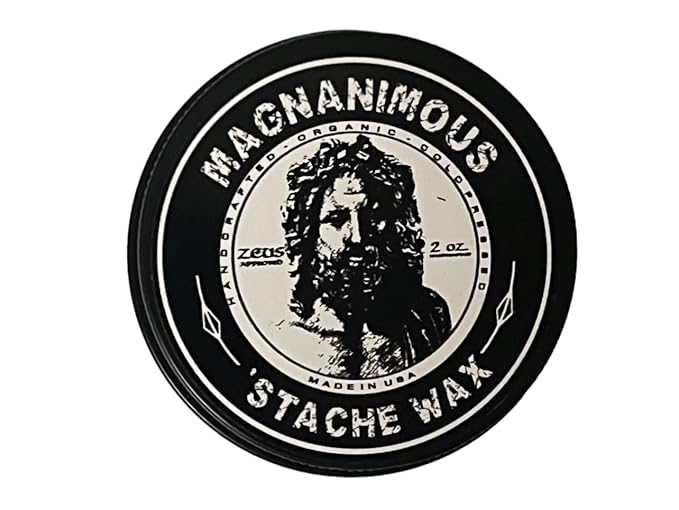 MAGNANIMOUS MUSTACHE/BEARD WAX (2 OZ) "ALEXANDER" SCENT (MAHOGANY, COGNAC, BLOOD ORANGE, RED PEPPER, CLARY SAGE, BOURBON, & SANDALWOOD) - STRONG HOLD FOR STYLING 'STACHES WITHOUT CLUMPY BUILD UP!