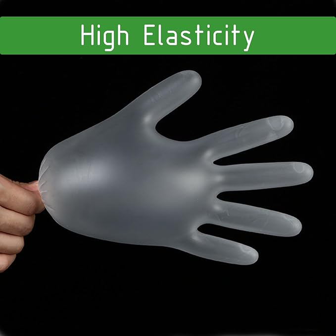 Clear Vinyl Gloves Latex Free & Powder Free - Food Safe Disposable Gloves for Cooking Cleaning - Comfort Fit