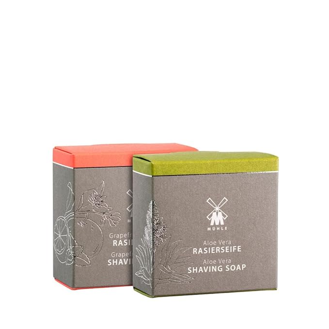 MÜHLE SHAVING CARE Shaving Soap Duo with the Mühle shaving soaps, Aloe Vera and Grapefruit/Mint