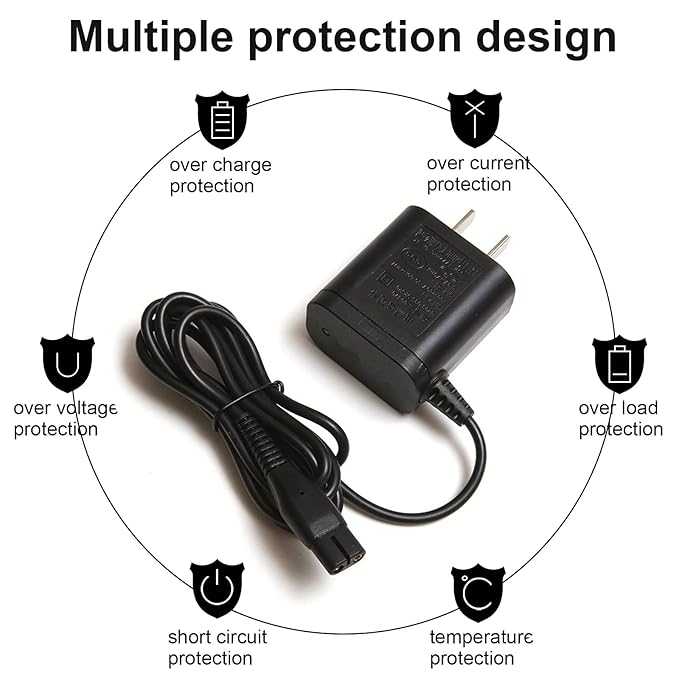 LinMei Adapter Power Cord 4.3V Compatible with Philips Norelco QP2520/90 QP2520/70 QP2520/72 A00390 BT3206 Electric Shaver Multigroom Beard Trimmer Adapter Power Charging Cord