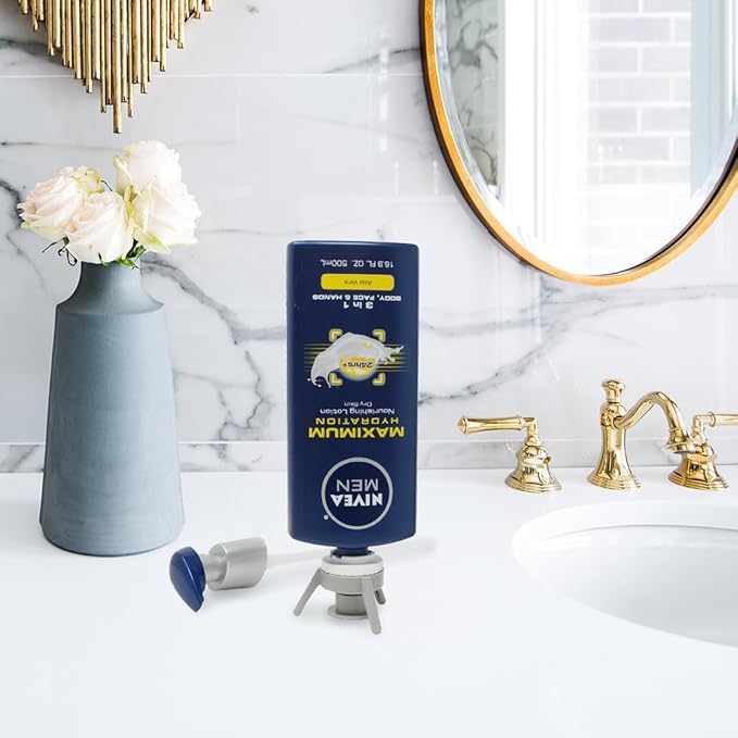 Flip-It! Bottle Emptying Kit - Flip Bottle Upside Down To Get Every Drop Out Extra adapters included to fit Nivea, Eucerin, and Aquaphor bottles. (6 Pack, Pastel Color Edition)