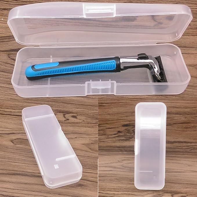 Transparent Shaving Box for Shaver Razor, Razor Protector Plastic Box Cover Container Storage for Manual Razor System Shaver Accessories, Men's Electric Shaver Accessories