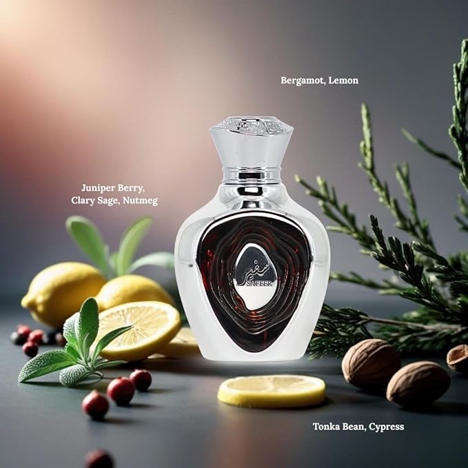 Lattafa Niche Emarati Safeer Eau de Parfum for Men - 100ml (3.4 oz) | Woody Spicy Cologne with Bergamot & Juniper Berry | Elegant, Timeless Masculine Scent | Long-Lasting Arabian Luxury Perfume