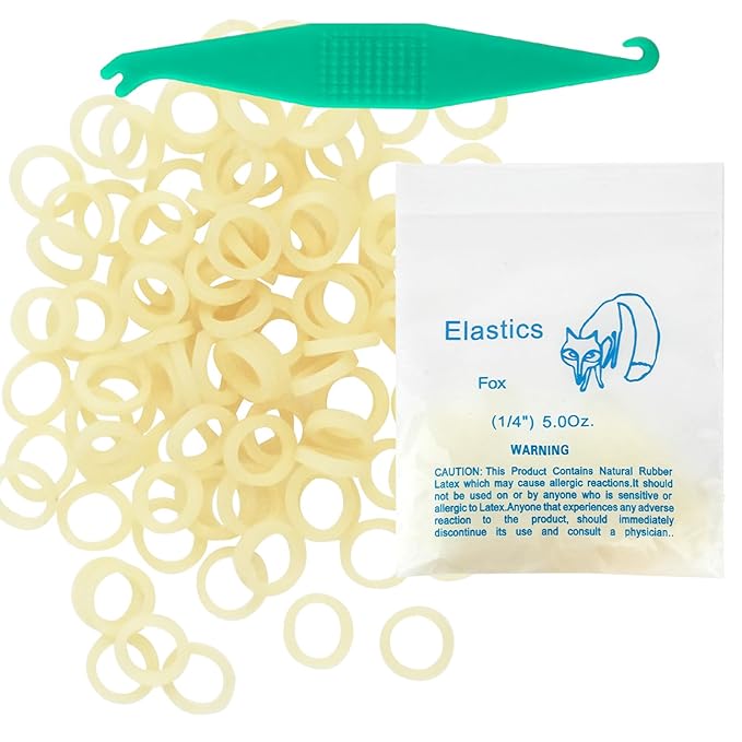 Orthodontic Rubber Bands for Braces 1/4'' Medium 5 oz, 100 Pcs Dental Intraoral Elastic Bands