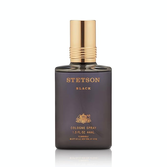 Stetson Black - Cologne for Men - Woody, Dark and Spicy Scent with Fragrance Notes of Sandalwood, Spices, and Suede - 1.5 Fl Oz