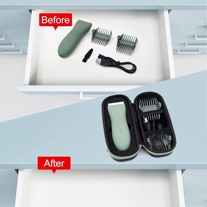 Case for Meridian Trimmer, Hard Carrying Case for MANSPOT Groin Hair Trimmer Without Recharge Dock, Meridian Shaver Storage Travel Bag MANSPOT Trimmer Holder with Shockproof Detachable Insert Foam