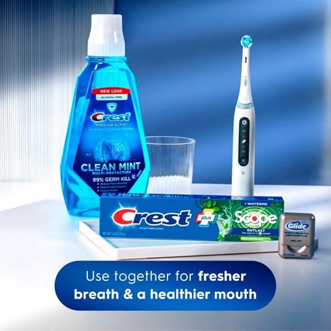 Crest Complete Whitening + Scope, Long Lasting Mint Toothpaste, Triple Pack (3 Count of 5.4 oz Tubes), 16.2 oz