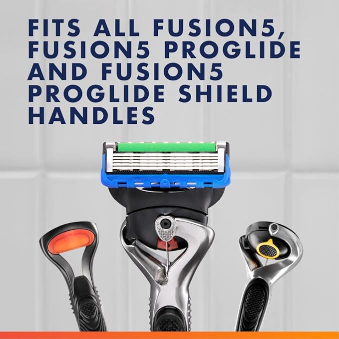 Gillette Fusion5 ProGlide Razor Refills for Men, 10 Razor Cartridges for FlexBall Razor Handle, 5-Blade Razor Blades, Precision Trimmer for Men
