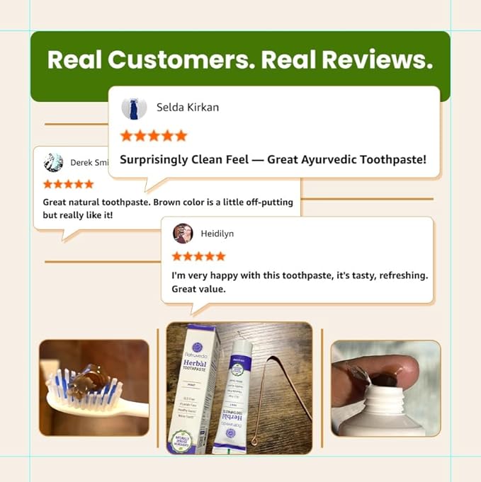 Natruveda Neem Herbal Toothpaste with Complimentary Copper Tongue Scraper | Fluoride Free, SLS Free, Natural Toothpaste for Adults | Ayurvedic Oral Care with Miswak | 3.52 oz (2 Pack)