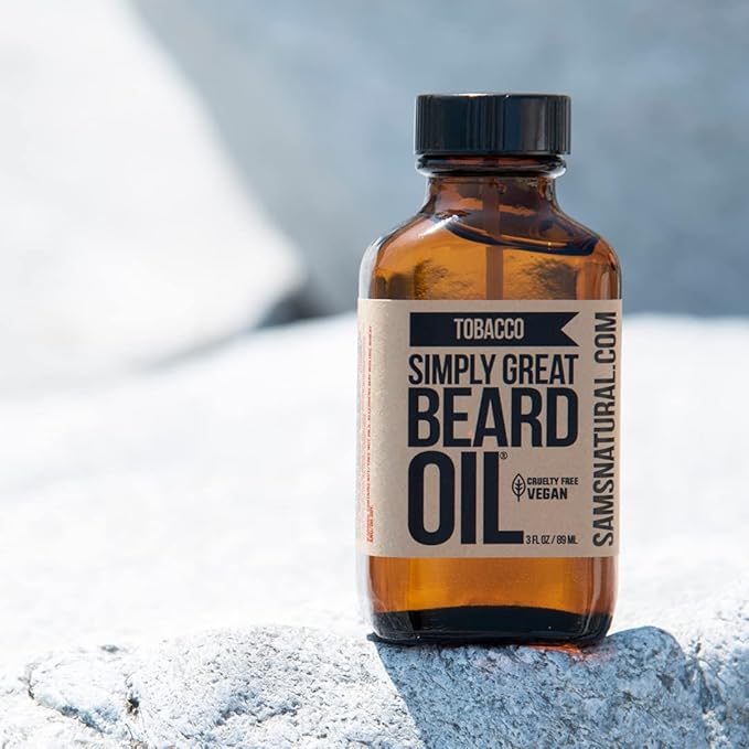 TOBACCO Scented Beard Oil - Beard Conditioner 3 Oz Easy Applicator - Natural - Vegan and Cruelty Free Care for Beards - America's Favorite - Gifts for Men with Beards