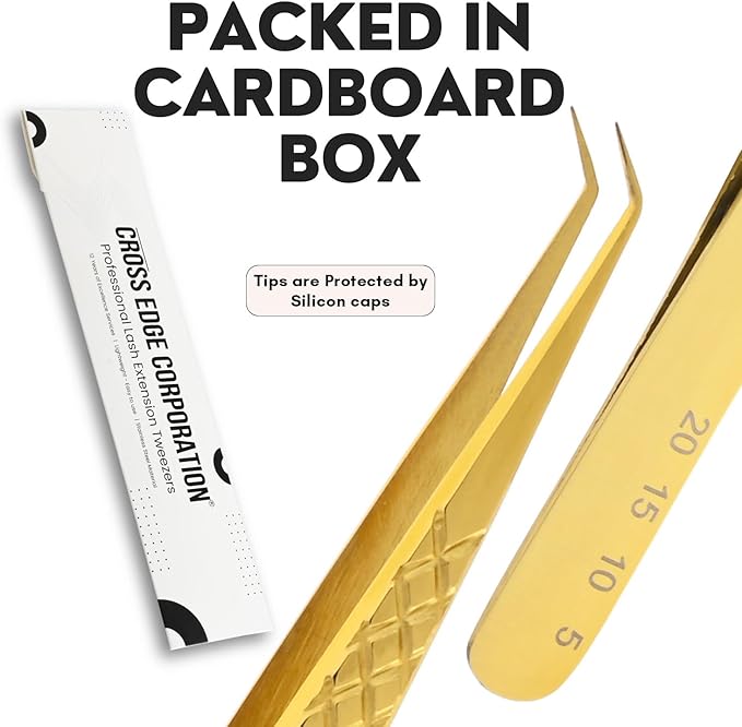Curved Isolation Tweezers for Lash Extensions – Diamond Grip, Stainless Steel 14cm Best for Individual Isolation & Classic pinzas para pestaña (Gold titanium)