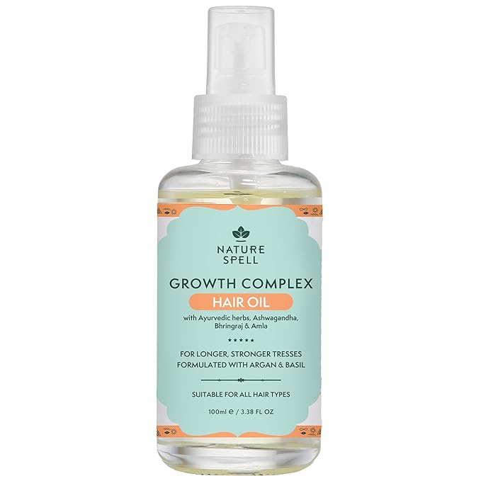 Nature Spell Lightweight Hair Oil, Nourishing Oil for Frizz Control, Heat Protectant, Hydrates & Strengthens Dry Damaged Strands, Smooths Split Ends, Adds Shine, For All Types, Vegan, 3.38 Fl Oz