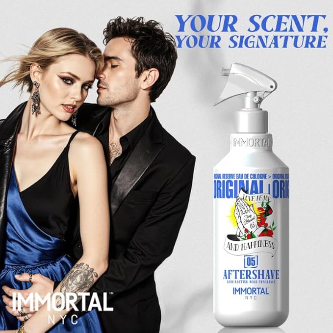 Immortal NYC Stay Blessed 05, After Shave Spray Body/Face Men's Cologne, 17 oz, Exclusive Barbers, Softens Skin, Refreshes, Purifies and Relieves Face and Skin, Moisturizing Formula After Shaving