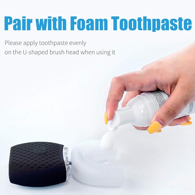Ultrasonic Toothbrush for Adults Automatic Electric Toothbrush Portable Washable Soft Bristles 30s Automatic Timer Wireless Charging Dual-Use for Travel & Home
