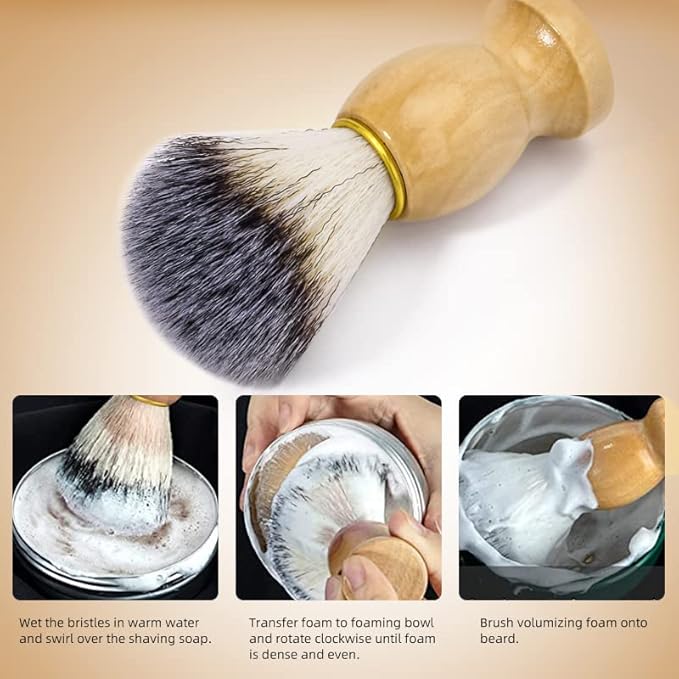 Shaving Brushes for Men – 3 Pack Vegan Shaving Brush Set with Soft Synthetic Bristles for Gentle Face Cleaning,ideal for Travel & Daily Use, Gift for Father's Day, Birthdays, and Christmas