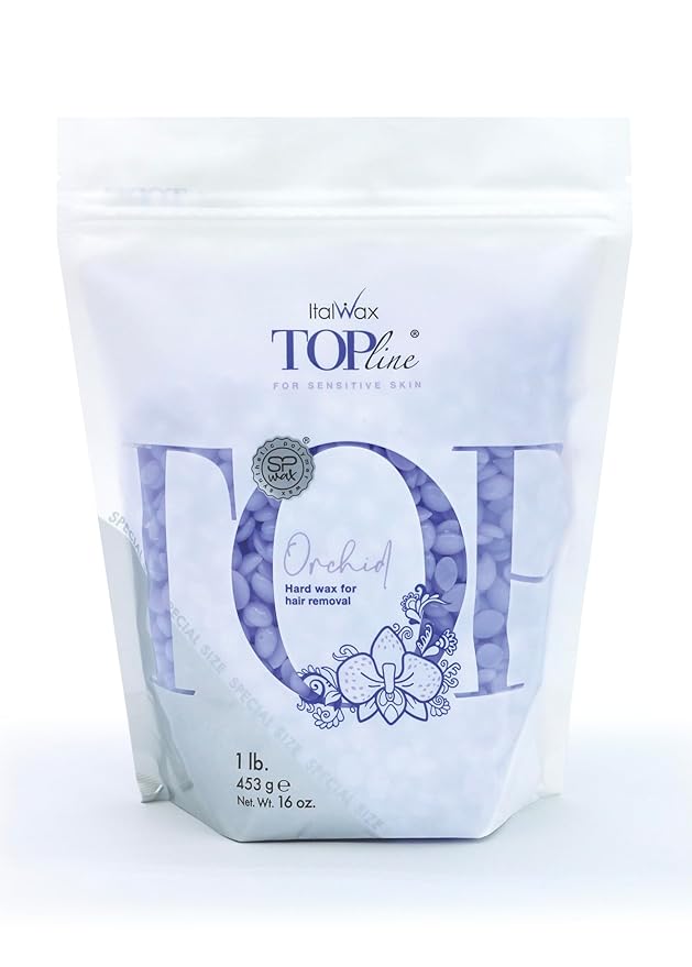 Italwax Top Line Orchid Jelly Wax 1.65lb (450g) – Transparent Fast-Setting Violet Gel with Strong Grip and floral fragrance, Ideal for Bikini & Underarms, Elastic and Easy to Control – Made in Italy