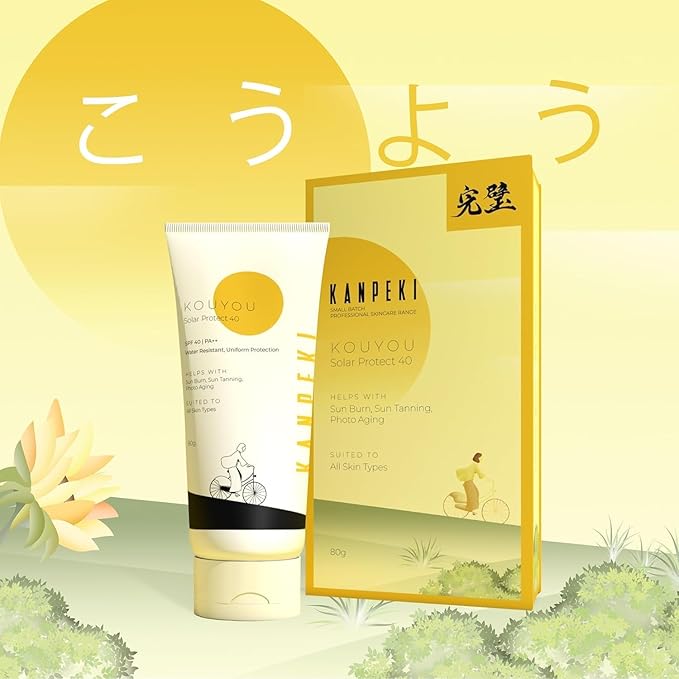 K-anpeki K,ouyou Sunscreen Spf 40 For Women&Men|With No White Cast,Water Resistant|Protect From Sun Burn,Sun Tanning and Photo Aging|Broad-Spectrum Uva/Uvb Protection,Suitable For All Skin Type,80G