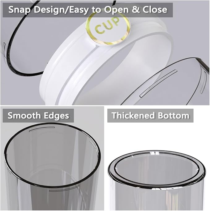 Toothbrush Holder Travel, Covered Toothbrush Toothpaste Case for Traveling Camping Business Trip, Portable Toothbrush and Toothpaste Storage Container for Bathroom School, Half-Clear (Black)