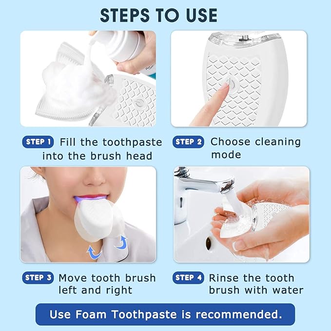 Ultrasonic Electric Toothbrush Adults, Automatic Toothbrush U Shaped Whole Mouth 360° Cleaning Teeth Whitening Hands Free Rechargeable IPX7 Waterproof