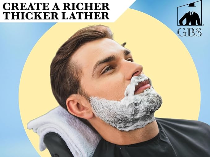 G.B.S Men's Shaving Brush 100% Synthetic Hair Beard Brush Wooden Handle Shaving Brush, Synthetic Bristles - Compliments Any Shaving Razor Fort Wet Shaving Pair with Shaving Soap Mug.