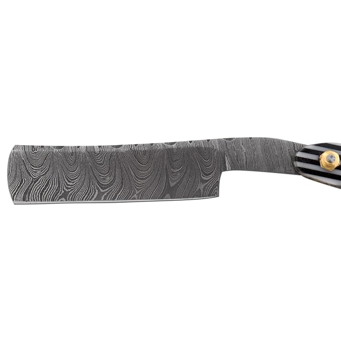 Straight Razor | Straight Edge-Razor Sharp High Hardness Real Damascus Steel Cutthroat Straight Edge-Blade | Barber Razor (328)
