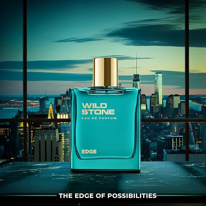 Wild Stone Edge Eau De Parfum | 3.38oz,100 ml | Luxury EDP Perfume for Men | Intense Long Lasting Premium Fragrance | Woody & Warm Spicy Notes | 100% Liquid Scent | Best Perfume for Gifting