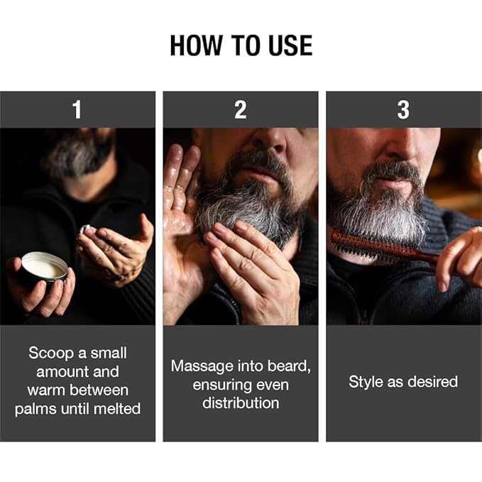 Red by Kiss Groomane Beard Balm, Soften & Tame, Light Hold, Promotes Full, Healthy Look Beard Strengthen Facial Hair, Reduce Breakage