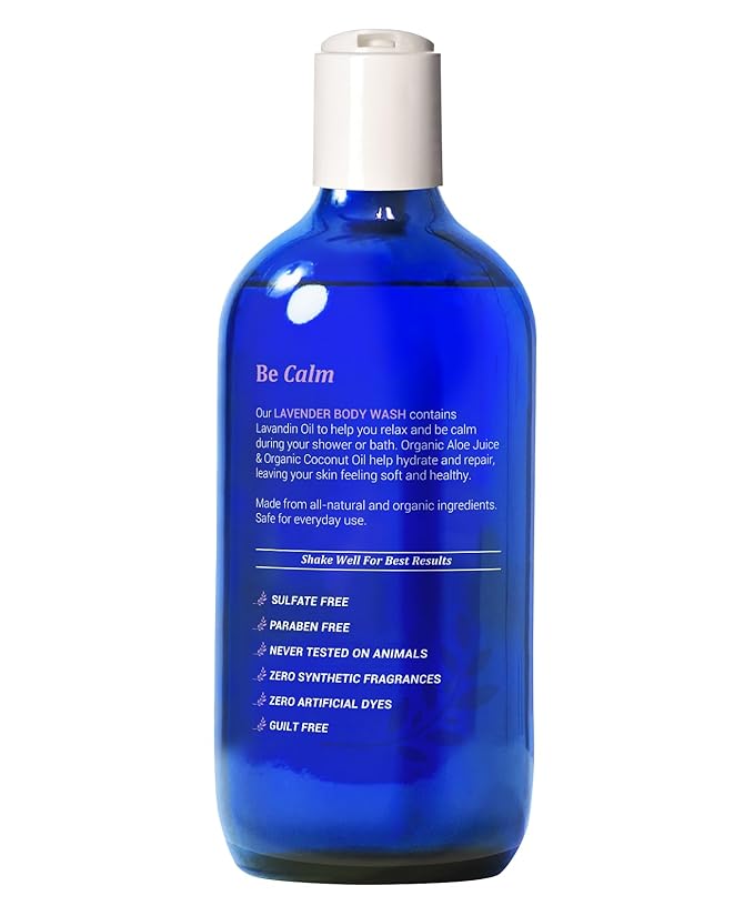 Certified Organic Lavender Body Wash by Be-One - Paraben & Sulfate Free - Moisturizing - Sensitive Skin - All Natural - Organic Soap - For Men & Women - Gentle - Eczema - Vegan - Made in USA