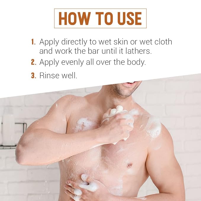 Woody's Activated Charcoal Soap Bar for Men - Detoxifying & Exfoliating Body & Face Wash with Coconut Oil & Bergamot, 8 oz