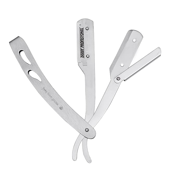 The Shave Factory Straight Edge Razor Kit - with Single Stainless Steel razors for men from (Matte, Derby Professional Single Edge)
