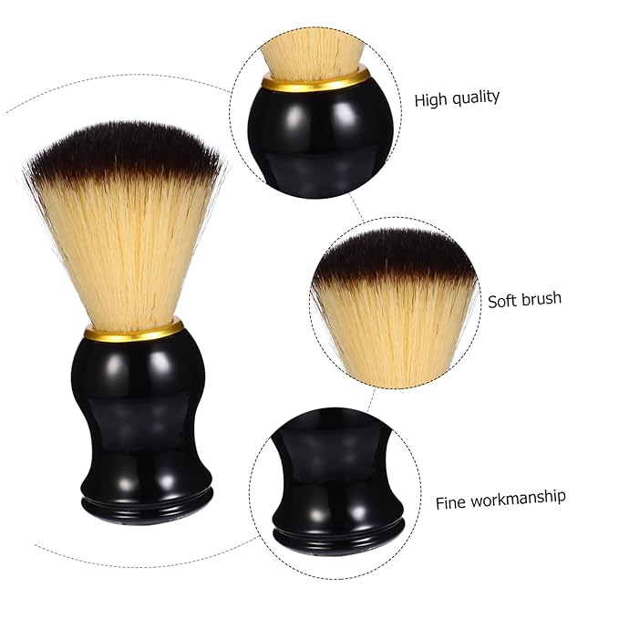minkissy Beard Care Brush Wooden Handle Men Shaving Tool Nylon Brush for Men Barber