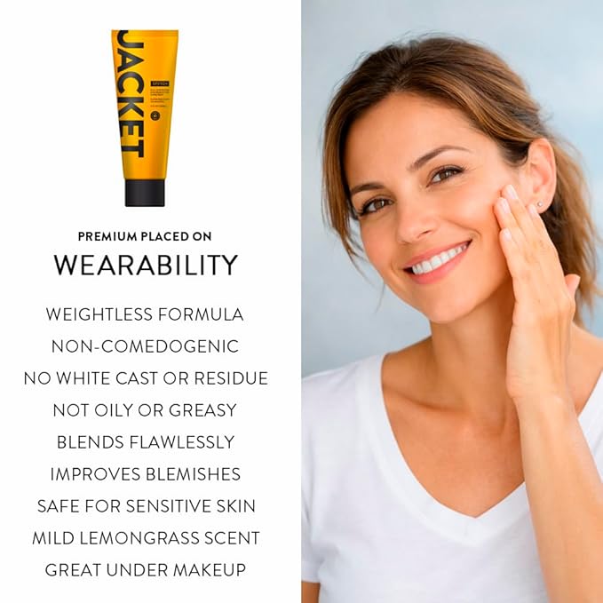 JACKET Sunscreen SPF 50+ | Mineral Sunscreen with Vitamin C | Water Resistant 80 Min, Natural, Reef Safe | UVA/UVB Broad Spectrum Protection for Face & Body, 4 FL Oz