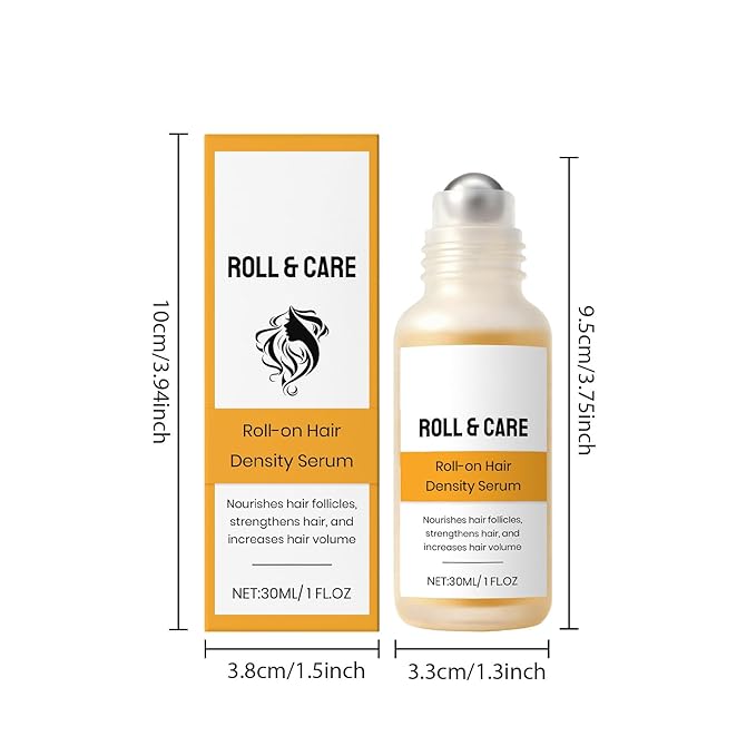30mL Roll-On Hair Density Serum For Thinning Hair – Anti Hair Loss Treatment With Biotin & Rosemary Oil To Strengthen Roots And Revitalize Scalp