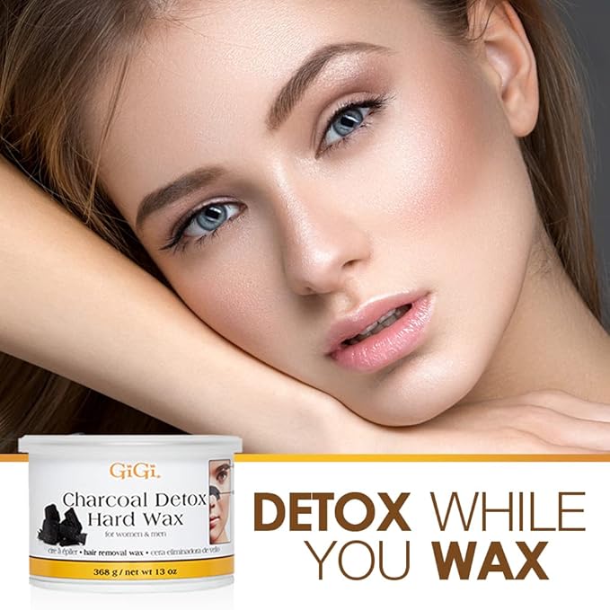 GiGi Charcoal Detox Facial Hard Wax for Delicate Skin - Deep Cleansing & Purifying Hair Removal Wax, 13 oz, 1 Pack