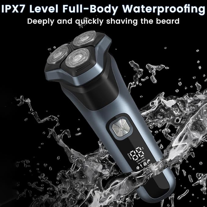 Electric Razor for Men, Electric Shaver for Men Face, 4D Blades with Pop Up Trimmer Waterproof Wet Dry Rechargeable Travel Shaver