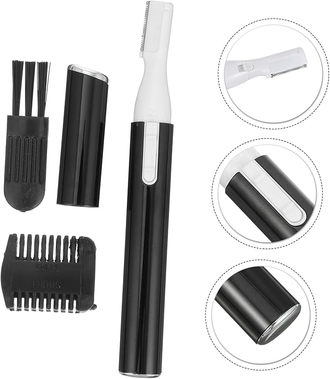 1 Set Eyebrow Trimmer Lint Remover Shaver Portable Hair Removal Devices Mini Facial Hair Remover Face Hair Remover Hair Removal Cream Reusable Face Razor Black Aluminum Tube