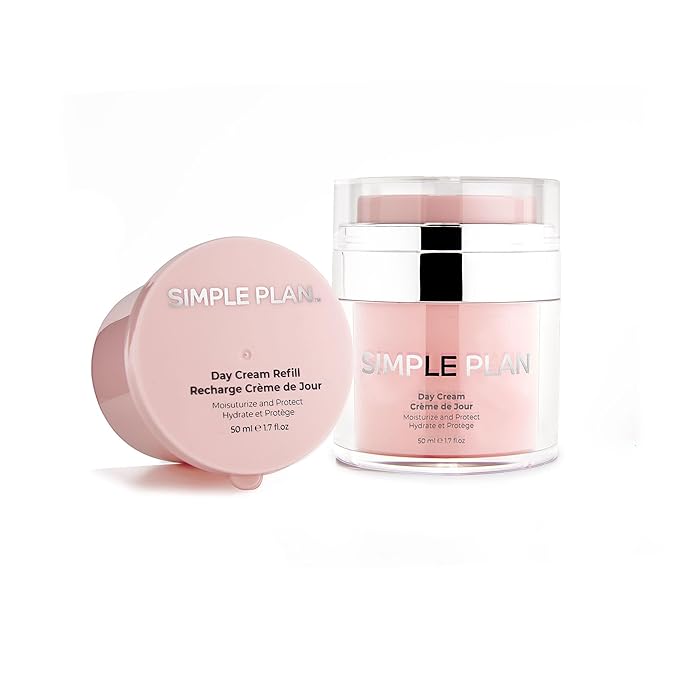 SIMPLE PLAN Refill Hyaluronic Acid Day Cream – Anti-Aging Facial Moisturizer for Men & Women – Lightweight Hydrating Face Cream to Reduce Wrinkles & Restore Skin Barrier