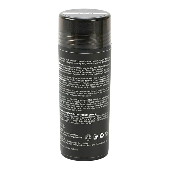 Hair Building Fibers Black 27.5g (0.97 oz) – Instant Hair Thickener & Hair Loss Concealer for Men and Women – Covers Thinning Hair and Bald Spots for Fuller, Natural-Looking Hair