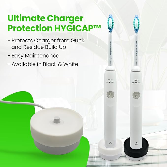Hygiene Cover for Philips SONICARE Electric Toothbrush Charger 2-Pack - Protects Philips Round Chargers from Residue/Gunk, Easy to Clean, Safe Food Grade Silicone (Only fits Round Charger)