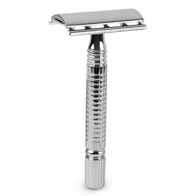 Qshave - Men or Women Short Handle Classic Double Edge Lighter Travel Safety Shaving Razor, 1 Pc