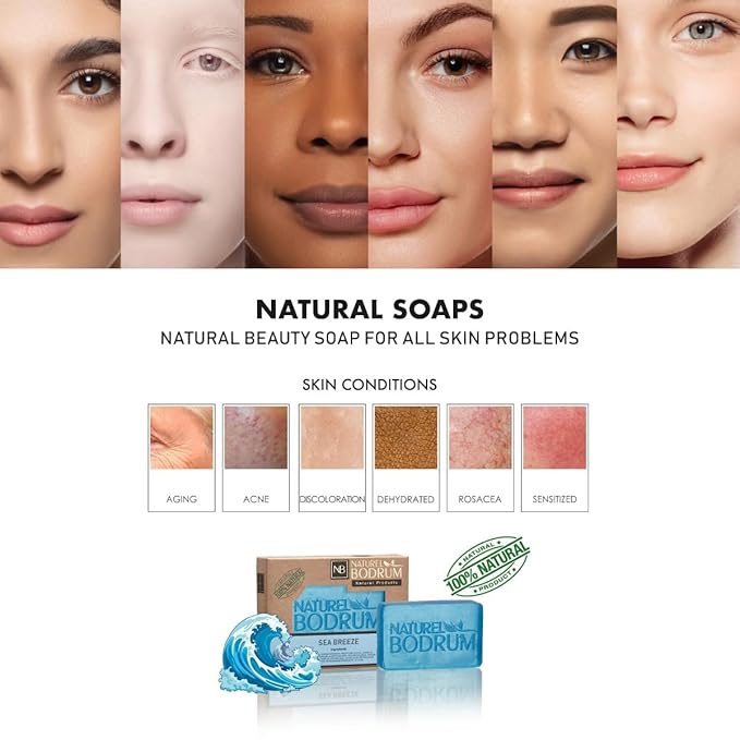 Sea Breeze Organic Soap Bar for Women and Men - Glycerin Soap Bar, Detoxifying Mineral-Rich Facial & Body Bar Soap with Natural Glycerin - Natural & Vegan Spa Gift, for All Skin Types