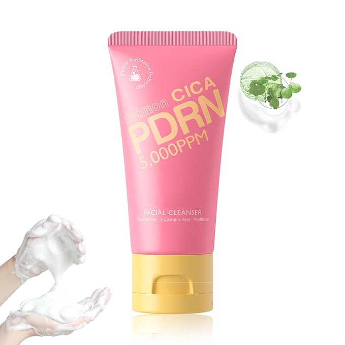 PDRN Facial Cleanser,Hydrating Face Wash with Hyaluronic Acid & Soft Creamy Foam,Gently Cleanses Pores,Removes Oil & Impurities Without Dryness or Tightness | For a Balanced,Nourished Feel /2PCS